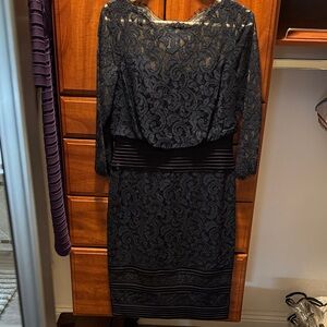 Elegant Navy Lace Dress